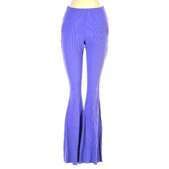 OUTDOOR VOICES FLARE LEG LEGGINGS PURPLE RIBBED WOMENS SIZE SMALL - Picture 1 of 2